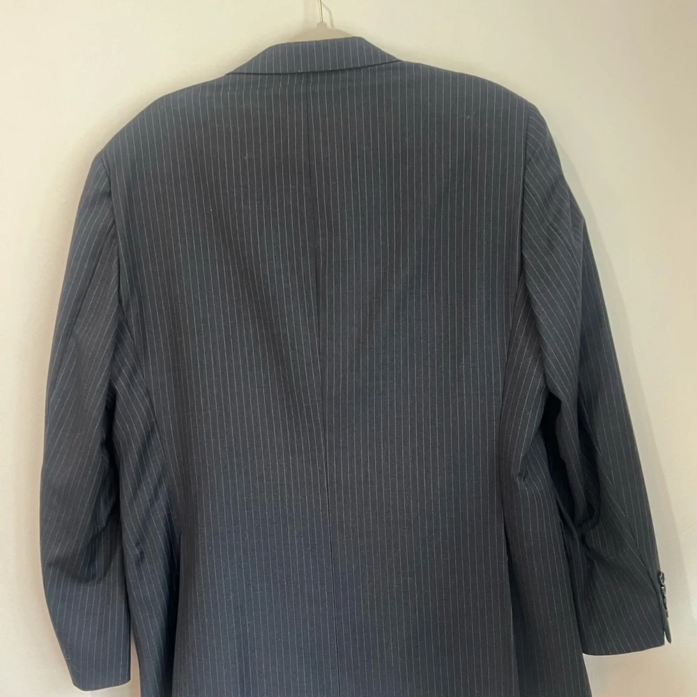 Hickey Freeman Wool Pin Stripe Suit Jacket Blazer 44R